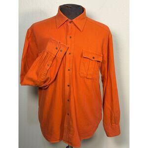 Victorinox Swiss army military men’s flannel shirt 100% cotton sz xl orange
